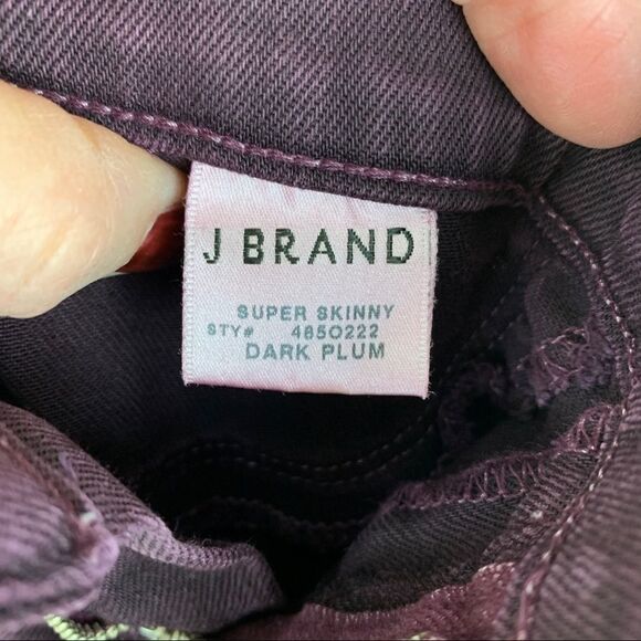 J Brand Super Skinny‎ Dark Plum Denim Jeans 26 - Picture 8 of 11